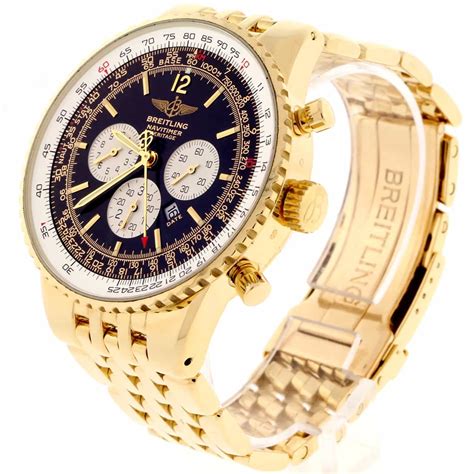 18k gold breitling watches|breitling navitimer gold price.